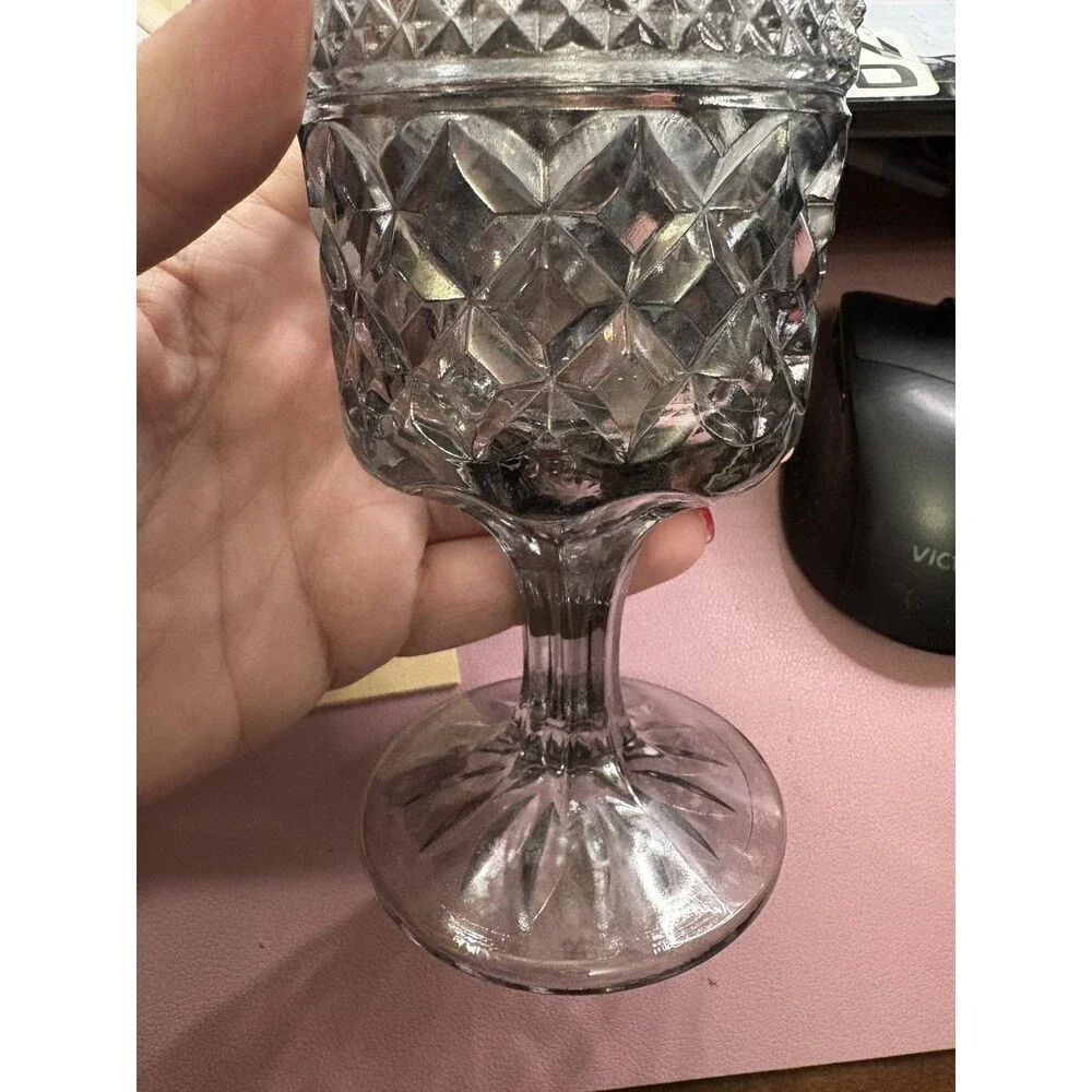 Vintage Wexford Smoke Wine/ Water Goblet by Anchor-Hocking Set Of 2 Replacements